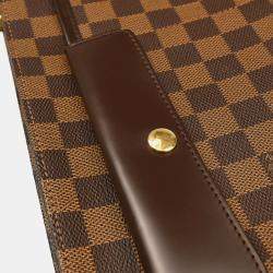 Pre Owned Louis Vuitton Brown Damier Ebene Canvas Aubagne Handbag
