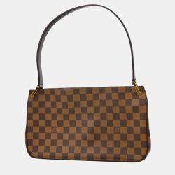Pre Owned Louis Vuitton Brown Damier Ebene Canvas Aubagne Handbag