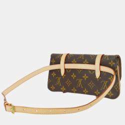 Pre Owned Louis Vuitton Brown Monogram Canvas Pochette Marelle Bum Bag