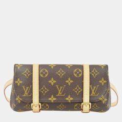 Pre Owned Louis Vuitton Brown Monogram Canvas Pochette Marelle Bum Bag