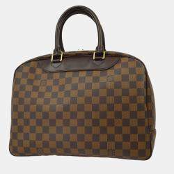 Pre Owned Louis Vuitton Brown Damier Canvas Deauville Bowling Vanity Bag