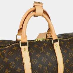Louis Vuitton Brown Monogram Keepall Bandouliere 55 Duffle Bag