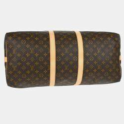 Louis Vuitton Brown Monogram Keepall Bandouliere 55 Duffle Bag