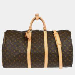 Louis Vuitton Brown Monogram Keepall Bandouliere 55 Duffle Bag