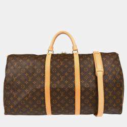 Louis Vuitton Brown Monogram Keepall Bandouliere 60 Duffle Bag 