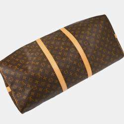 Louis Vuitton Brown Monogram Keepall Bandouliere 60 Duffle Bag 