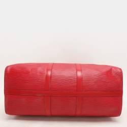 Louis Vuitton Red Epi Leather Keepall 50 Bag