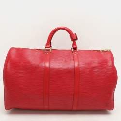 Louis Vuitton Red Epi Leather Keepall 50 Bag