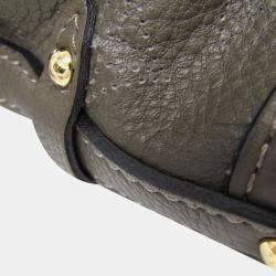 Pre Owned  Louis Vuitton Brown Mahina Leather Shoulder Bag 