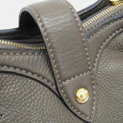 Pre Owned  Louis Vuitton Brown Mahina Leather Shoulder Bag 