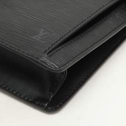 Louis Vuitton Black Epi Leather Sellier Dragonne Clutch