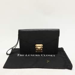 Louis Vuitton Black Epi Leather Sellier Dragonne Clutch