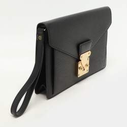 Louis Vuitton Black Epi Leather Sellier Dragonne Clutch