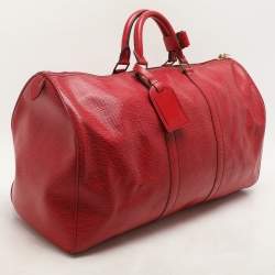 Louis Vuitton Red Epi Leather Keepall 50 Bag