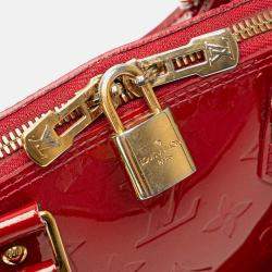 Pre Owned Louis Vuitton Red Monogram Vernis Alma BB