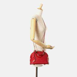 Pre Owned Louis Vuitton Red Monogram Vernis Alma BB