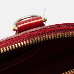 Pre Owned Louis Vuitton Red Monogram Vernis Alma BB