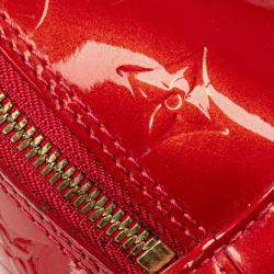 Pre Owned Louis Vuitton Red Monogram Vernis Alma BB
