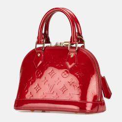 Pre Owned Louis Vuitton Red Monogram Vernis Alma BB