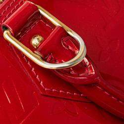 Pre Owned Louis Vuitton Red Monogram Vernis Alma BB