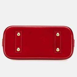 Pre Owned Louis Vuitton Red Monogram Vernis Alma BB