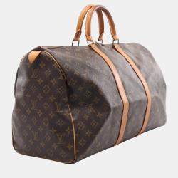 Louis Vuitton Brown Monogram Canvas Keepall 50 Shoulder Bag