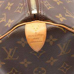 Pre Owned Louis Vuitton Keepall 45 Travel Hand Bag Monogram Leather Brown