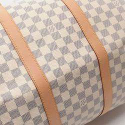 Louis Vuitton White Damier Azur Canvas Keepall Bandouliere 55 Shoulder Bag