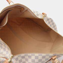 Louis Vuitton White Damier Azur Canvas Keepall Bandouliere 55 Shoulder Bag
