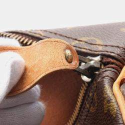  Louis Vuitton Brown Monogram Canvas Leather Speedy 35 Handbag 