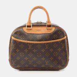 Pre Owned Louis Vuitton Brown Monogram Canvas Leather Trouville Handbag 