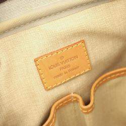 Pre Owned Louis Vuitton Brown Monogram Canvas Leather Trouville Handbag 