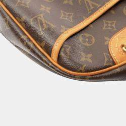 Pre Owned Louis Vuitton Brown Monogram Canvas Leather Trouville Handbag 