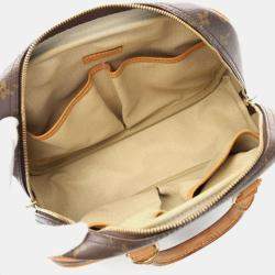 Pre Owned Louis Vuitton Brown Monogram Canvas Leather Trouville Handbag 