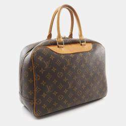 Pre Owned Louis Vuitton Brown Monogram Deauville Bowling Handbag 