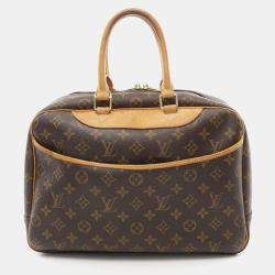 Pre Owned Louis Vuitton Brown Monogram Deauville Bowling Handbag 