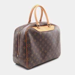 Pre Owned Louis Vuitton Brown Monogram Deauville Bowling Handbag 