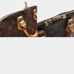 Pre Owned Louis Vuitton Alma Hand Zipped Bag Monogram Canvas Brown  Lv