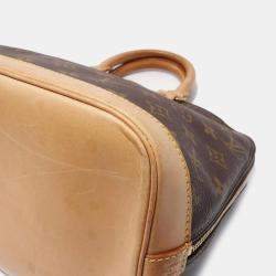 Pre Owned Louis Vuitton Alma Hand Zipped Bag Monogram Canvas Brown  Lv