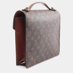 Pre Owned Louis Vuitton Monceau 28 2Way Handbag Monogram Canvas Brown  Lv
