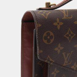 Pre Owned Louis Vuitton Monceau 28 2Way Handbag Monogram Canvas Brown  Lv