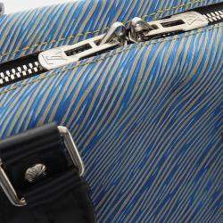 Pre Owned Louis Vuitton Speedy Bandouliere 25 2Way Handbag Epi Denim Blue Lv