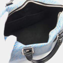 Pre Owned Louis Vuitton Speedy Bandouliere 25 2Way Handbag Epi Denim Blue Lv