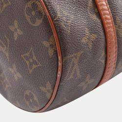 Louis Vuitton Papillon 26 Old Hand Bag Monogram Canvas Leather Brown