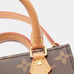 Pre Owned Louis Vuitton Brown Monogram Petit Sac Plat Tote Bag