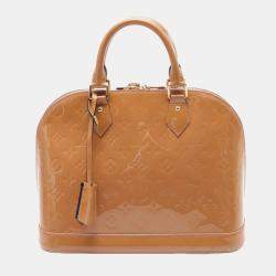 Louis Vuitton Alma Pm Handbag Vernis Leather Beige Poudre  Lv