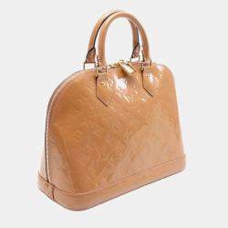 Louis Vuitton Alma Pm Handbag Vernis Leather Beige Poudre  Lv