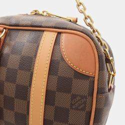 Pre Owned Louis Vuitton Valisette Souple Bb 2Way Handbag Damier Canvas Ebene