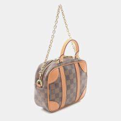Pre Owned Louis Vuitton Valisette Souple Bb 2Way Handbag Damier Canvas Ebene