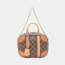 Pre Owned Louis Vuitton Valisette Souple Bb 2Way Handbag Damier Canvas Ebene